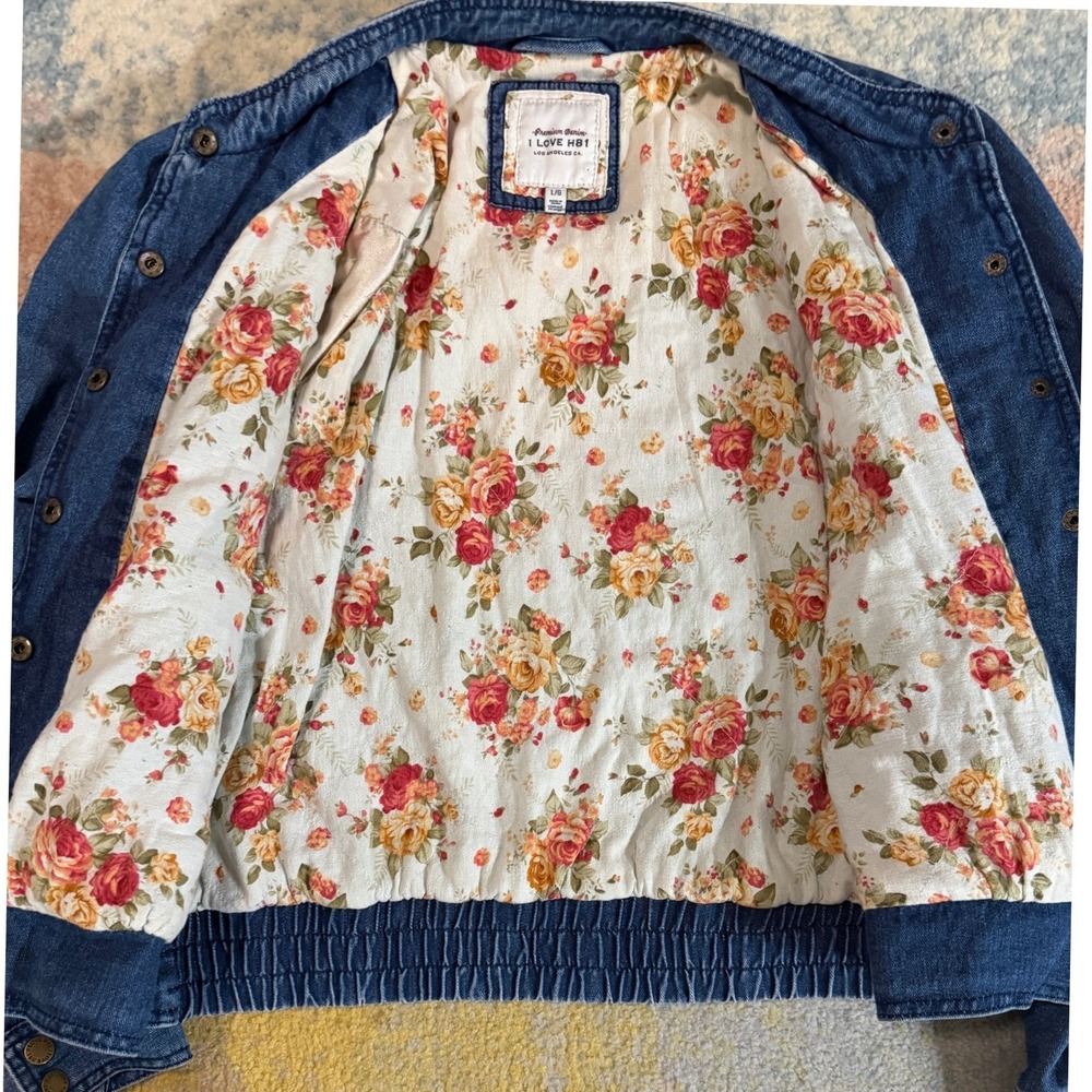 Vintage Prairie Denim Jean Jacket Y2K Womens L Flannel Lined Barn Chore - Picture 10 of 11
